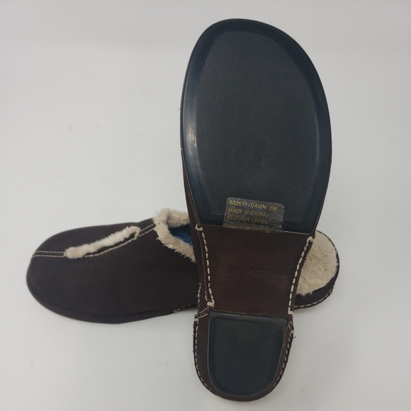 Hush Puppies Suede Faux Fur Clog Slippers - Picture 7 of 12